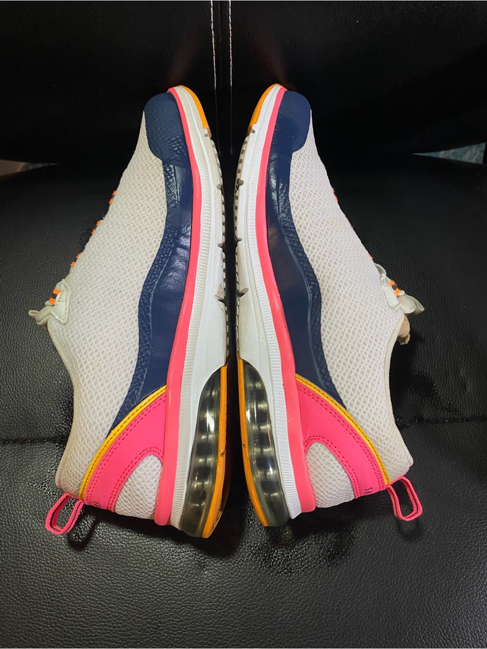 Skechers Skech-Air White Slip-On Sneakers with Navy & Pink Size 8 - Picture 5 of 9
